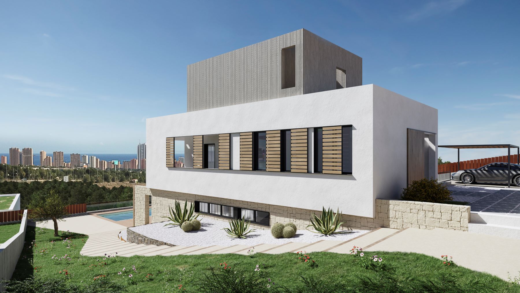 9 large villas build on big plots in Finestrat (in construction)
